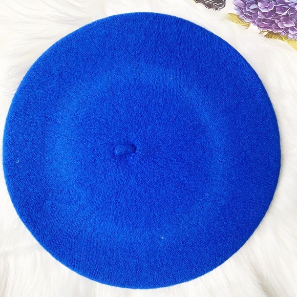 THE COUNTESS Royal Blue French Wool Beret - Picture 4 of 10